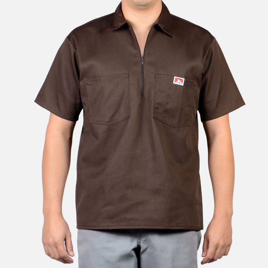 BEN DAVIS HALF ZIP SHORT SLEEVE