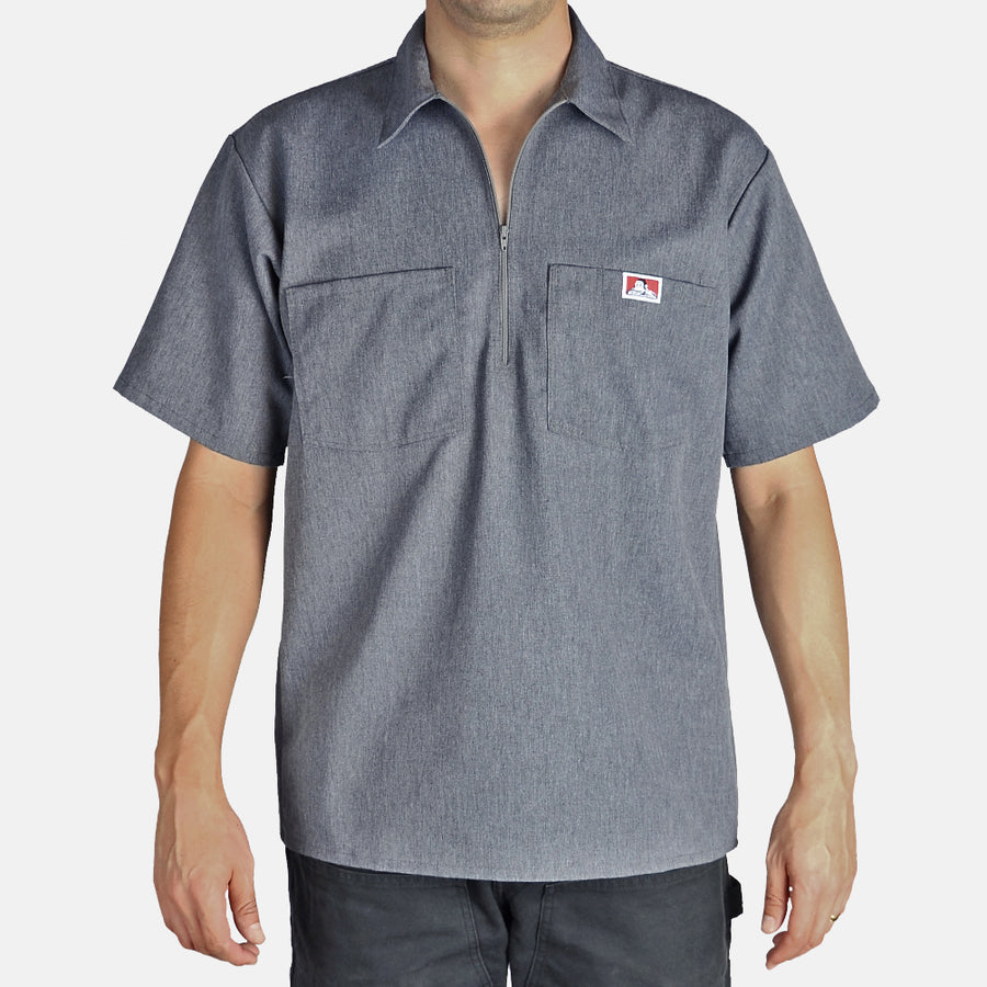 BEN DAVIS HALF ZIP SHORT SLEEVE