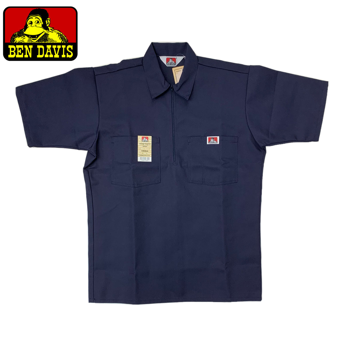 BEN DAVIS HALF ZIP SHORT SLEEVE