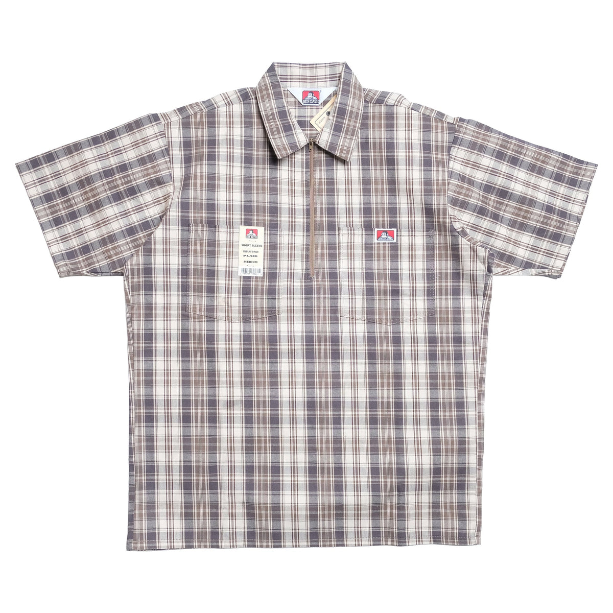 BEN DAVIS HALF ZIP SHORT SLEEVE